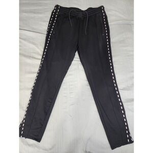 PINK Victoria's Secret Track Pants Side Logo Zippered Ankle Black L